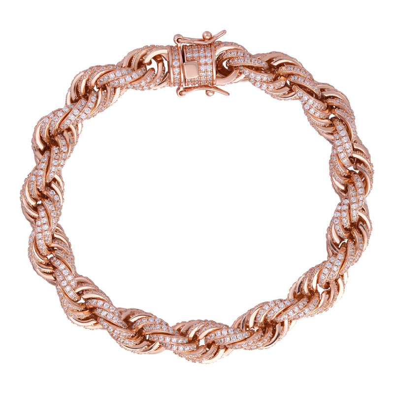 Rose Gold Iced Rope Bracelet