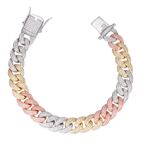 Tri Colored Miami Cuban Bracelet