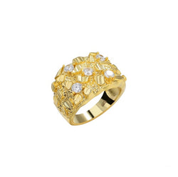 Iced Gold Nugget Ring