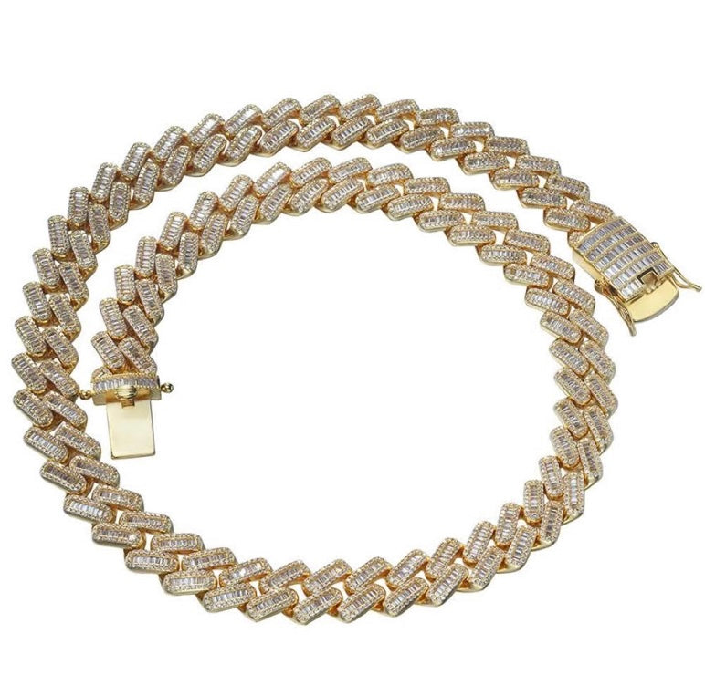 Baguette Prong Cuban Link